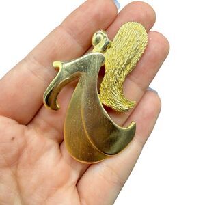 Vintage Jewelry Ultra Craft Gold Tone Angel Brooch Pin